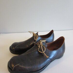 CYDWOQ Brown Leather 41 USA Lace Closure Shoes